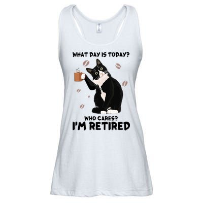 Retired Funny Cat Retirement Ladies Essential Flowy Tank