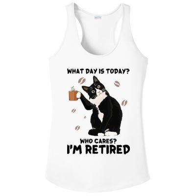 Retired Funny Cat Retirement Ladies PosiCharge Competitor Racerback Tank