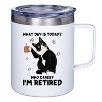 Retired Funny Cat Retirement 12oz Stainless Steel Coffee Mug