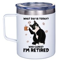 Retired Funny Cat Retirement 12oz Stainless Steel Coffee Mug