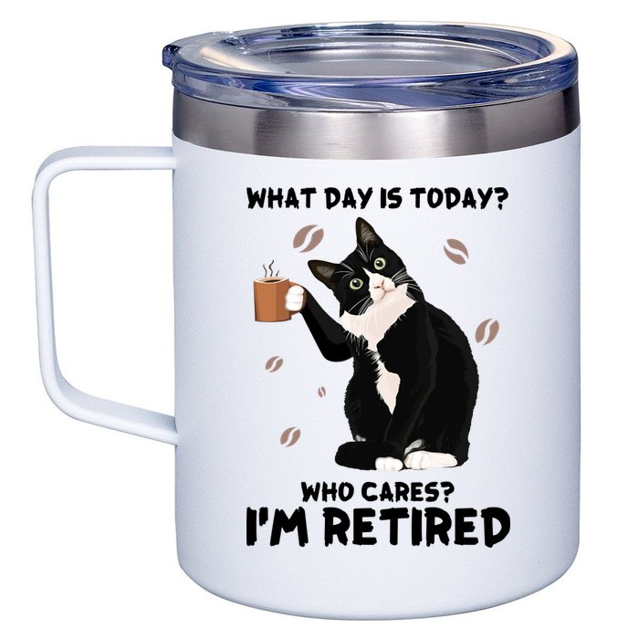 Retired Funny Cat Retirement 12oz Stainless Steel Coffee Mug