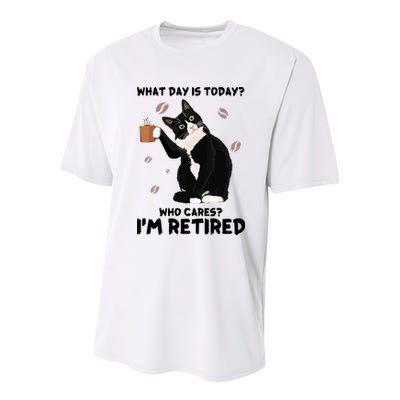 Retired Funny Cat Retirement Youth Performance Sprint T-Shirt