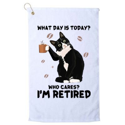 Retired Funny Cat Retirement Golf Towel