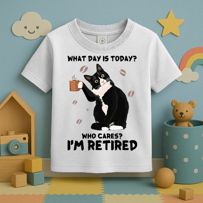 Retired Funny Cat Retirement Toddler T-Shirt