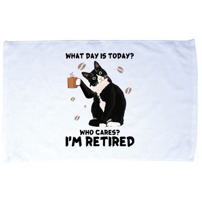Retired Funny Cat Retirement Microfiber Hand Towel