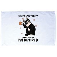 Retired Funny Cat Retirement Microfiber Hand Towel