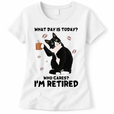 Retired Funny Cat Retirement Womens T-Shirt