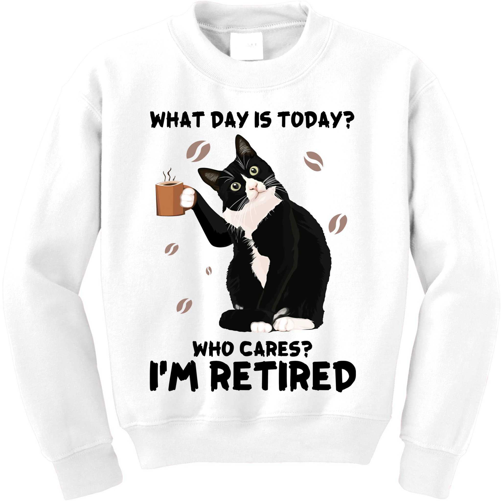 Retired Funny Cat Retirement Kids Sweatshirt
