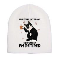 Retired Funny Cat Retirement Short Acrylic Beanie