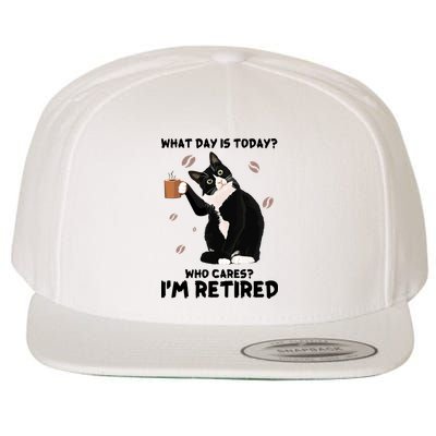 Retired Funny Cat Retirement Wool Snapback Cap