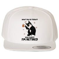Retired Funny Cat Retirement Wool Snapback Cap
