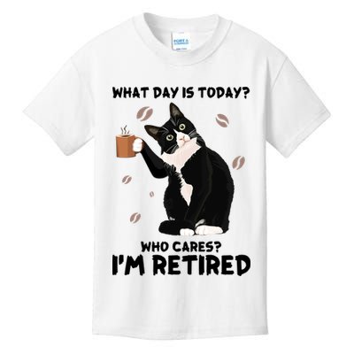 Retired Funny Cat Retirement Kids T-Shirt