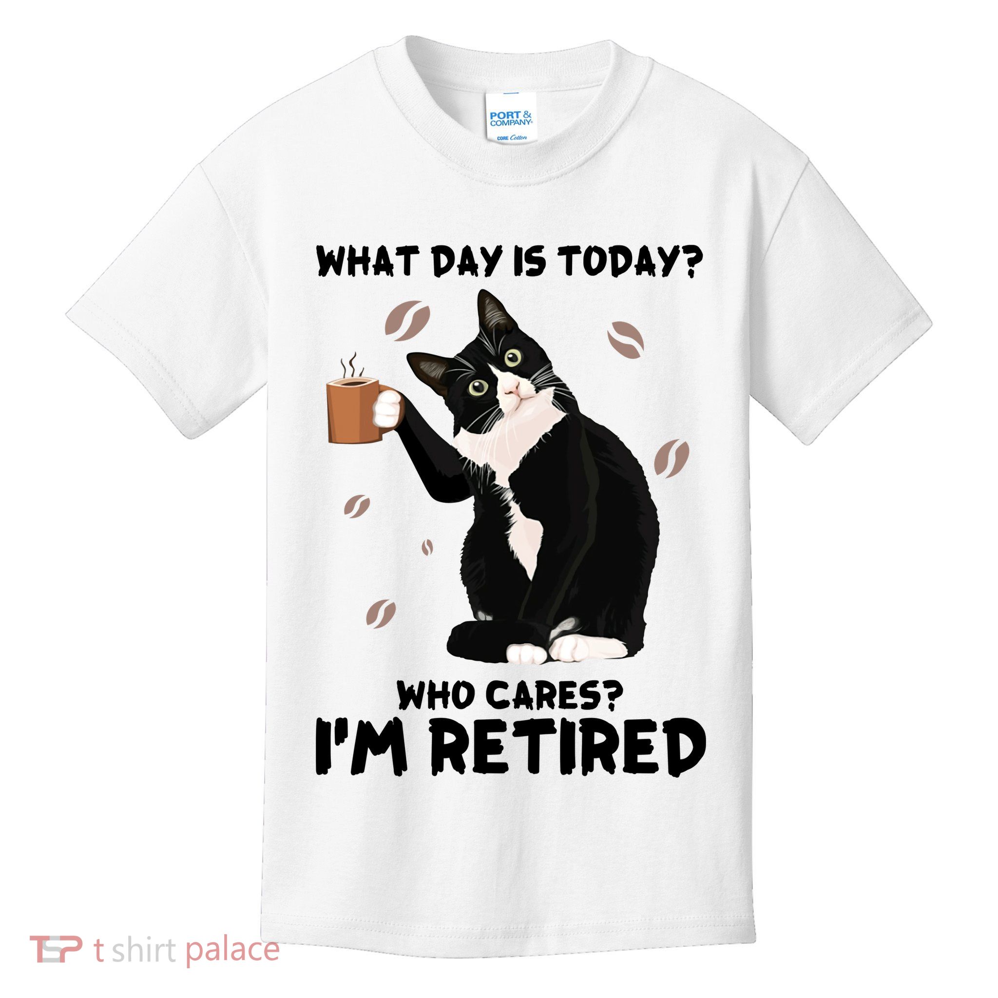 Retired Funny Cat Retirement Kids T-Shirt