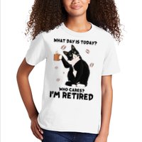 Retired Funny Cat Retirement Kids T-Shirt