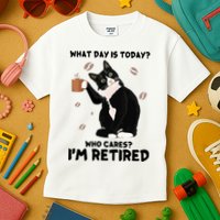 Retired Funny Cat Retirement Kids T-Shirt