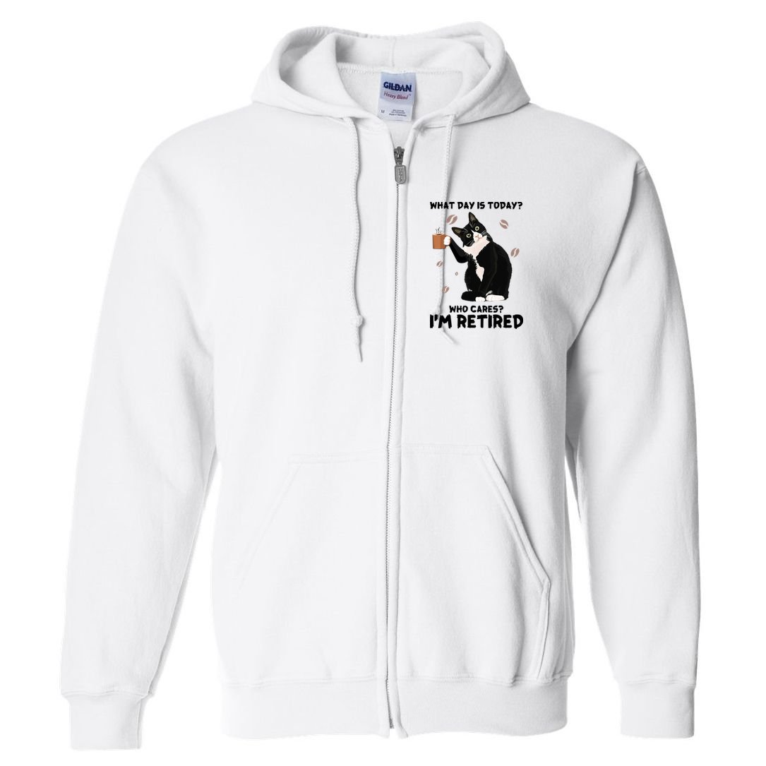 Retired Funny Cat Retirement Full Zip Hoodie