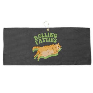 Rolling Fatties Cat Retro Kitty Kitten Meow Large Microfiber Waffle Golf Towel