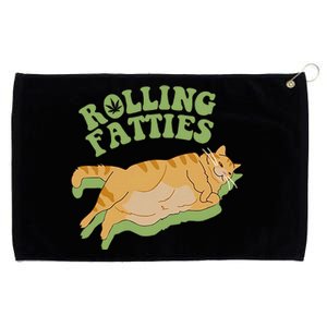 Rolling Fatties Cat Retro Kitty Kitten Meow Grommeted Golf Towel