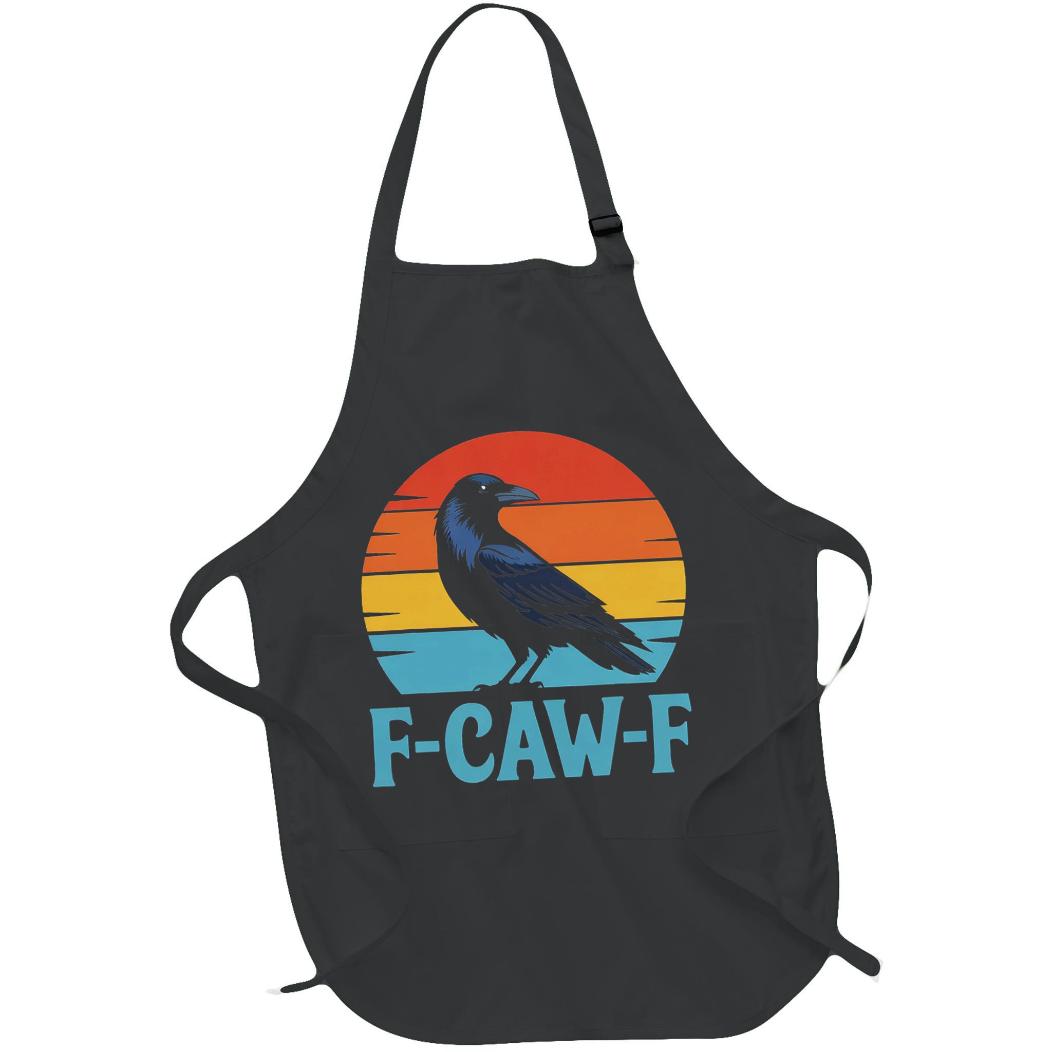 Retro F Caw F Black Bird Crow Funny Crow Lover Apron