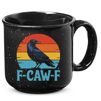 Retro F Caw F Black Bird Crow Funny Crow Lover 15oz Campfire Ceramic Mug
