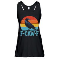 Retro F Caw F Black Bird Crow Funny Crow Lover Ladies Essential Flowy Tank