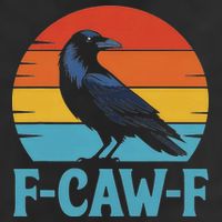 Retro F Caw F Black Bird Crow Funny Crow Lover Crop Fleece Hoodie