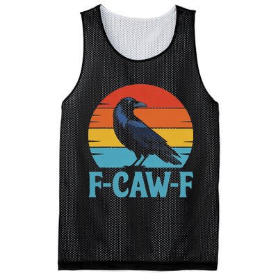 Retro F Caw F Black Bird Crow Funny Crow Lover Mesh Reversible Basketball Jersey Tank