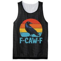 Retro F Caw F Black Bird Crow Funny Crow Lover Mesh Reversible Basketball Jersey Tank