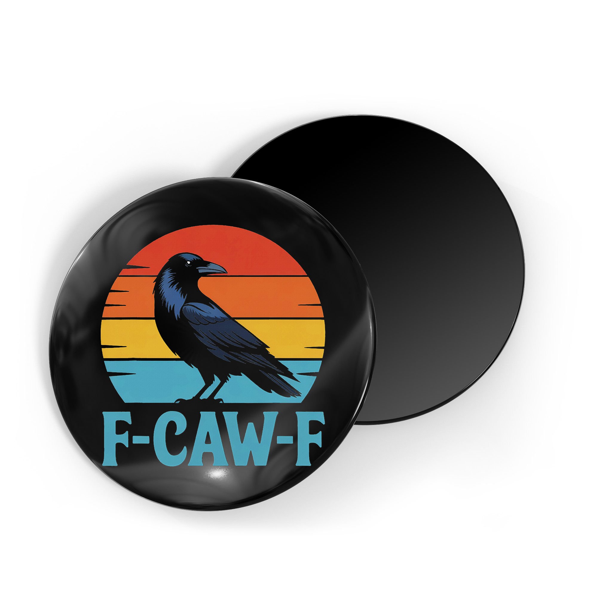 Retro F Caw F Black Bird Crow Funny Crow Lover Magnet