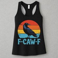 Retro F Caw F Black Bird Crow Funny Crow Lover Womens Tank Top