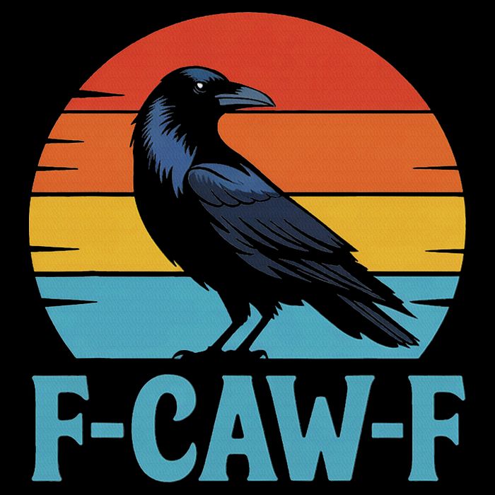 Retro F Caw F Black Bird Crow Funny Crow Lover Baby Bodysuit