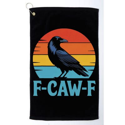 Retro F Caw F Black Bird Crow Funny Crow Lover Golf Towel