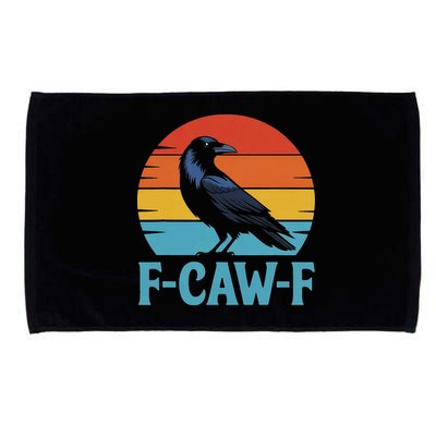 Retro F Caw F Black Bird Crow Funny Crow Lover Microfiber Hand Towel