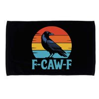 Retro F Caw F Black Bird Crow Funny Crow Lover Microfiber Hand Towel