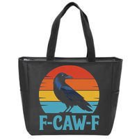 Retro F Caw F Black Bird Crow Funny Crow Lover Zip Tote Bag