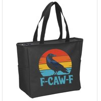 Retro F Caw F Black Bird Crow Funny Crow Lover Zip Tote Bag