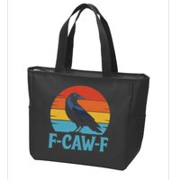 Retro F Caw F Black Bird Crow Funny Crow Lover Zip Tote Bag