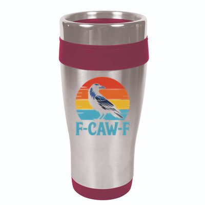 Retro F Caw F Black Bird Crow Funny Crow Lover 16oz Travel Tumbler