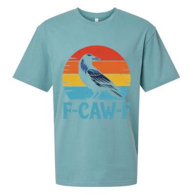 Retro F Caw F Black Bird Crow Funny Crow Lover Sueded Cloud Jersey T-Shirt