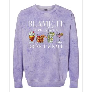 Retro Funny Cruise Blame It On The Drink Package Party Colorblast Crewneck Sweatshirt