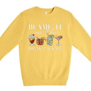 Retro Funny Cruise Blame It On The Drink Package Party Premium Crewneck Sweatshirt