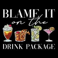 Retro Funny Cruise Blame It On The Drink Package Party Drawstring Bag