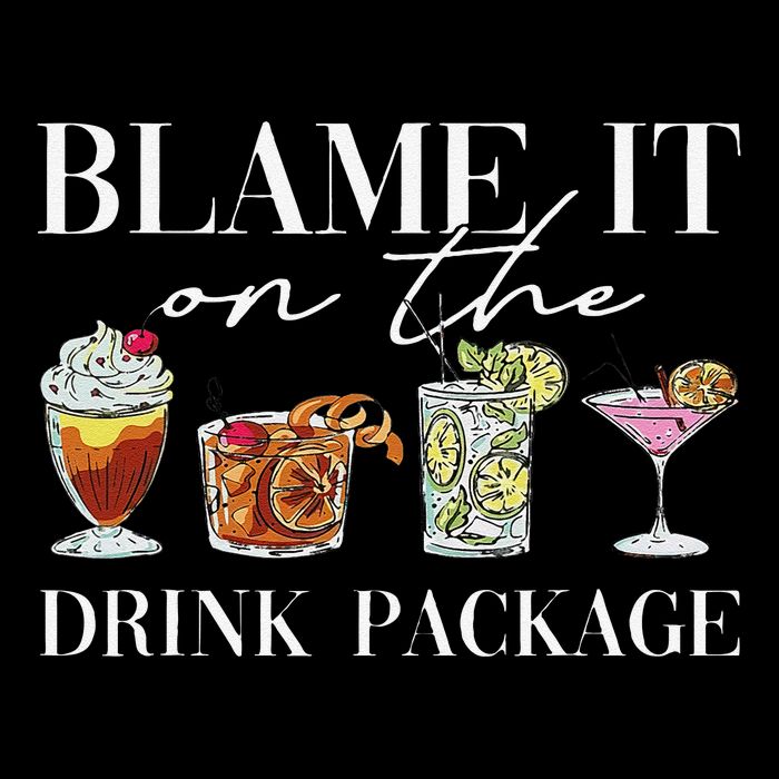 Retro Funny Cruise Blame It On The Drink Package Party Drawstring Bag
