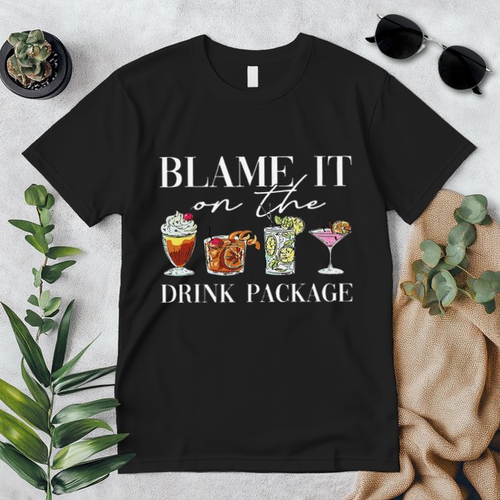 Retro Funny Cruise Blame It On The Drink Package Party Premium T-Shirt