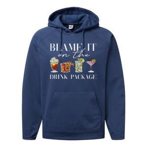 Retro Funny Cruise Blame It On The Drink Package Party Performance Fleece Hoodie