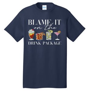 Retro Funny Cruise Blame It On The Drink Package Party Tall T-Shirt