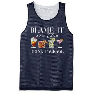 Retro Funny Cruise Blame It On The Drink Package Party Mesh Reversible Basketball Jersey Tank