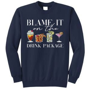 Retro Funny Cruise Blame It On The Drink Package Party Tall Sweatshirt