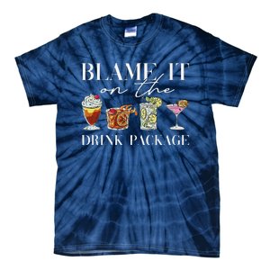 Retro Funny Cruise Blame It On The Drink Package Party Tie-Dye T-Shirt