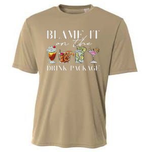 Retro Funny Cruise Blame It On The Drink Package Party Cooling Performance Crew T-Shirt